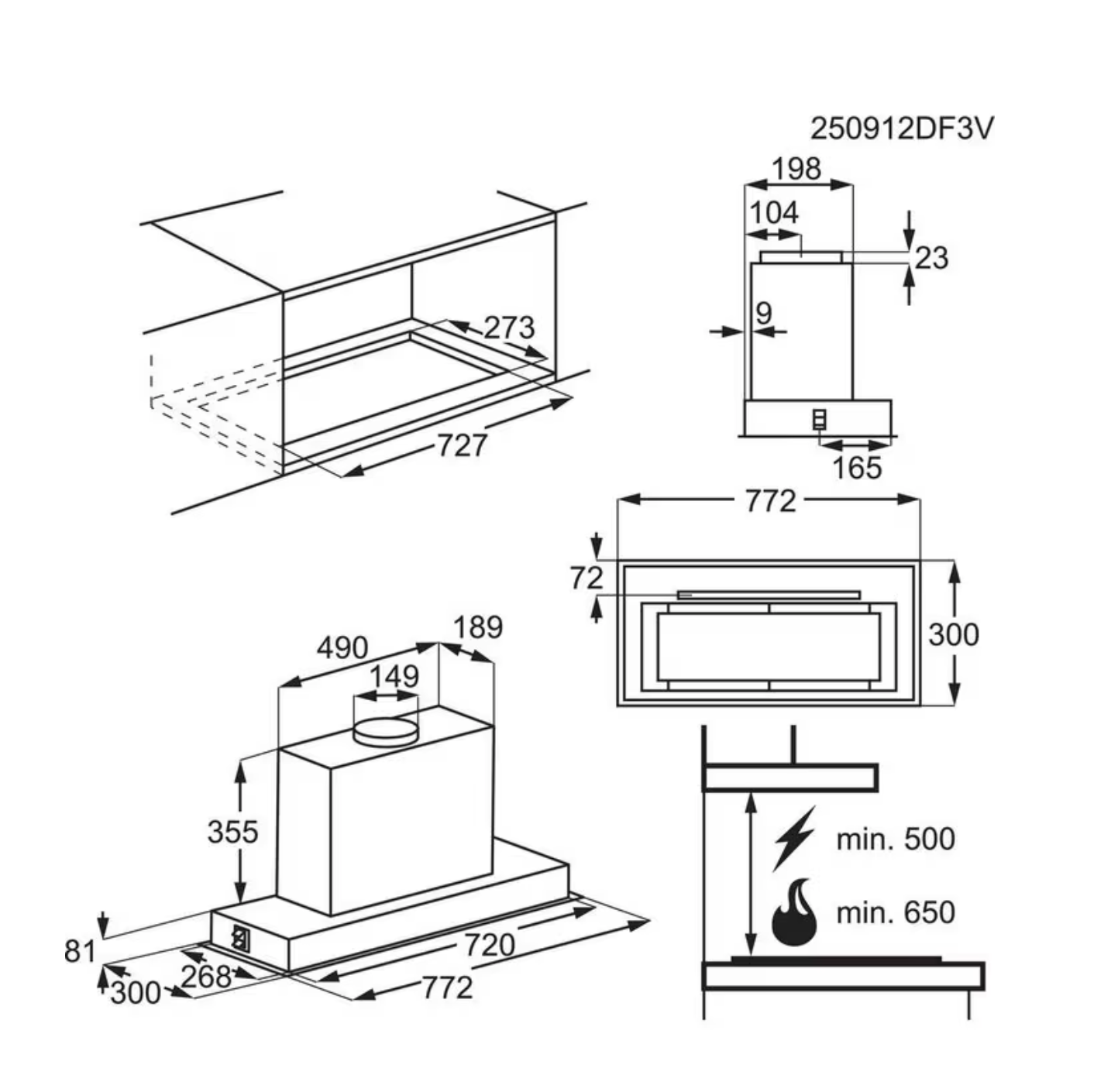 AEG GG96D81AB 9000 inbouwgroep - 80cm