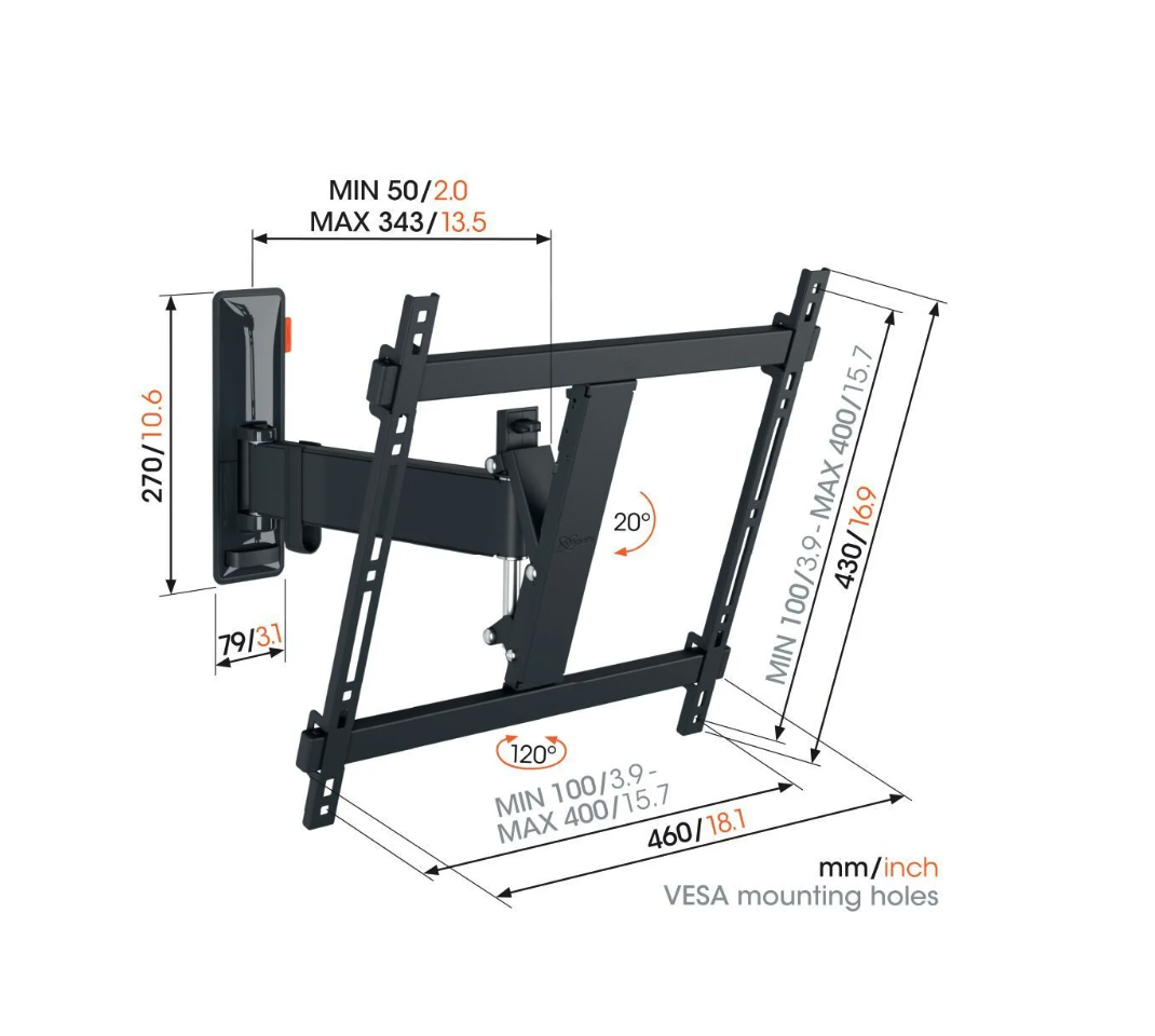 VOGELS TVM3425 draai- en kantelbare beugel VOGELS TVM3425 draai- en kantelbare beugel