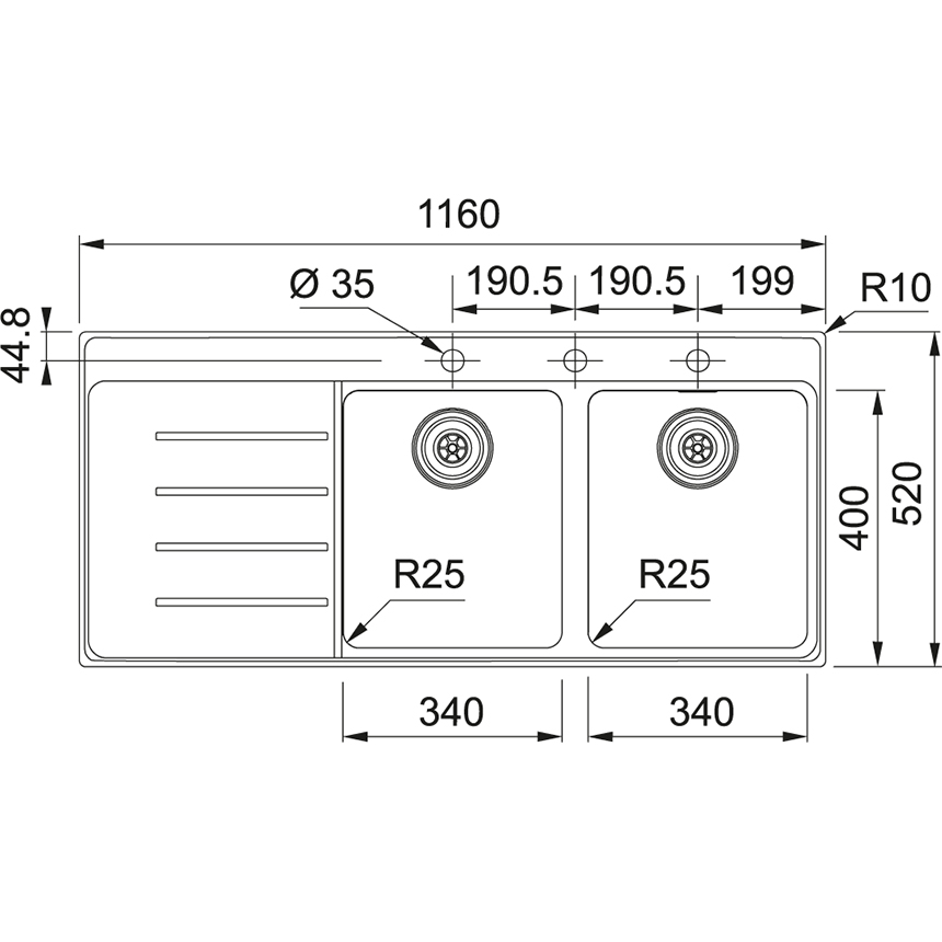FRANKE MYX221TLR1 MYTHOS spoelbak FRANKE MYX221TLR1 MYTHOS spoelbak