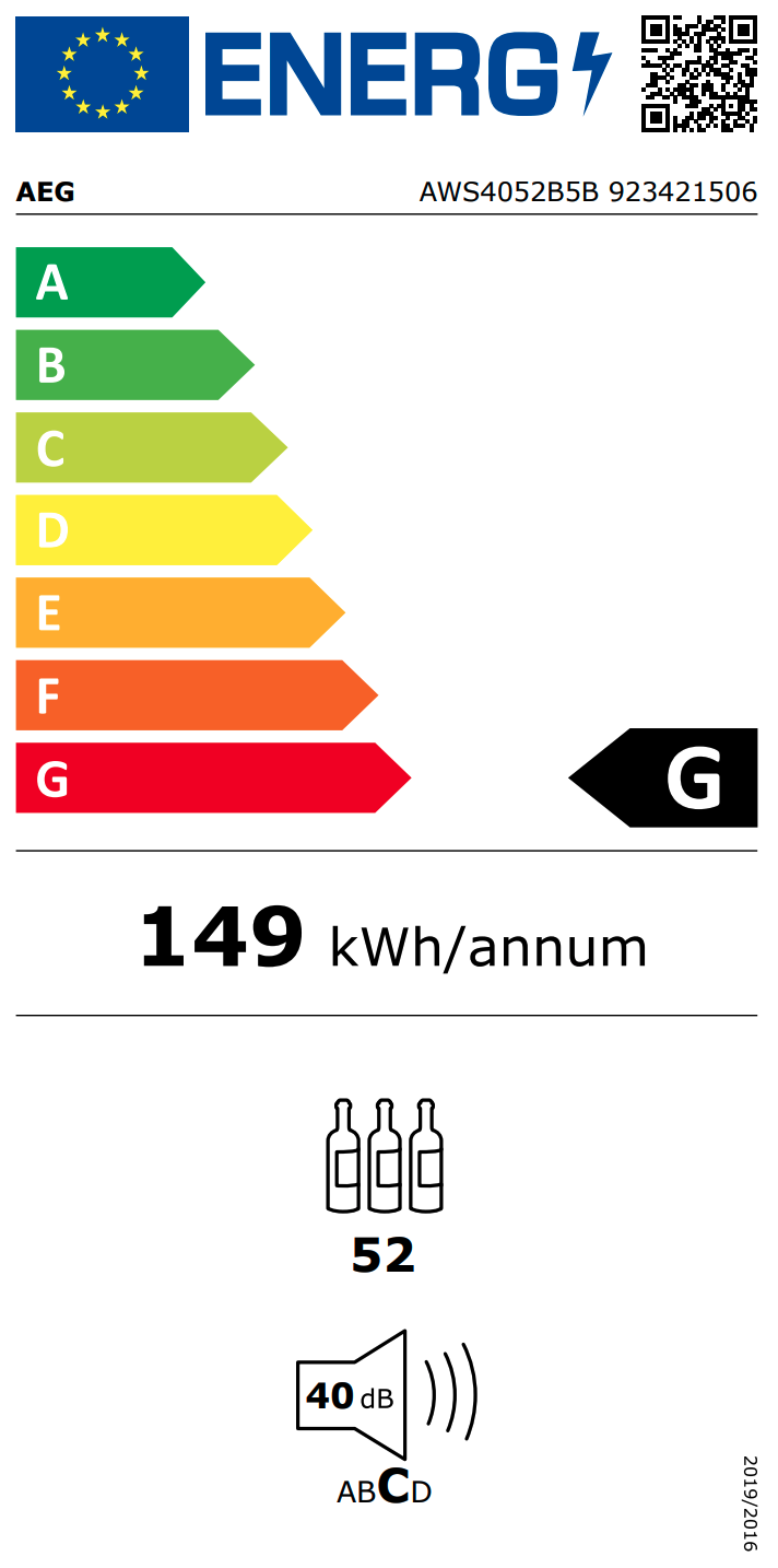 AEG AWS4052B5B 5000 onderbouw wijnkoelkast
