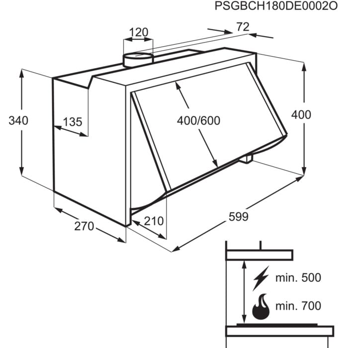 AEG DEB2631S 3000 geïntegreerde dampkap - 60cm AEG DEB2631S 3000 geïntegreerde dampkap - 60cm
