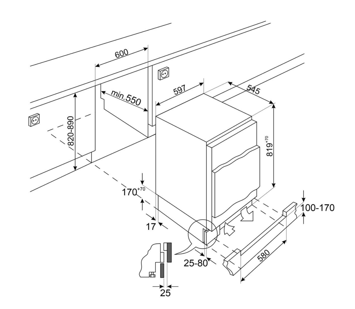 SMEG U8C082DE koelkast met vriesvak  - 88cm SMEG U8C082DE koelkast met vriesvak  - 88cm