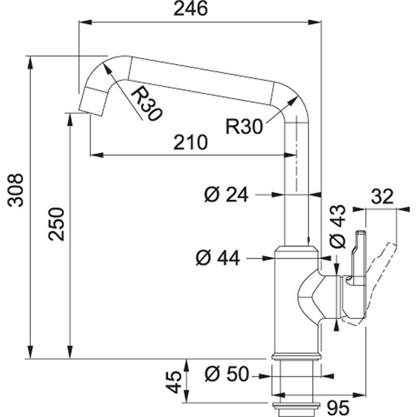 FRANKE 301920 URBAN ééngreepsmengkraan - keuken FRANKE 301920 URBAN ééngreepsmengkraan - keuken