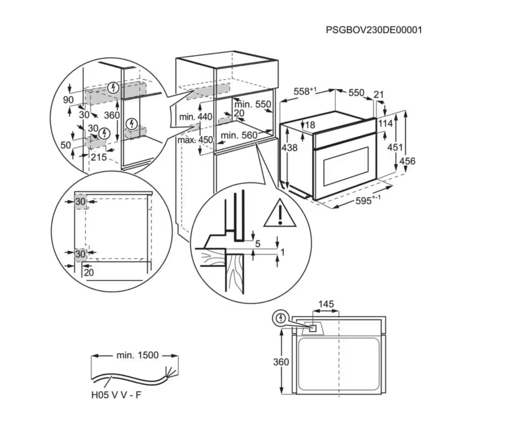 AEG OO5NK4W0M 5000 multifunctionele oven met microgolfoven - 45cm