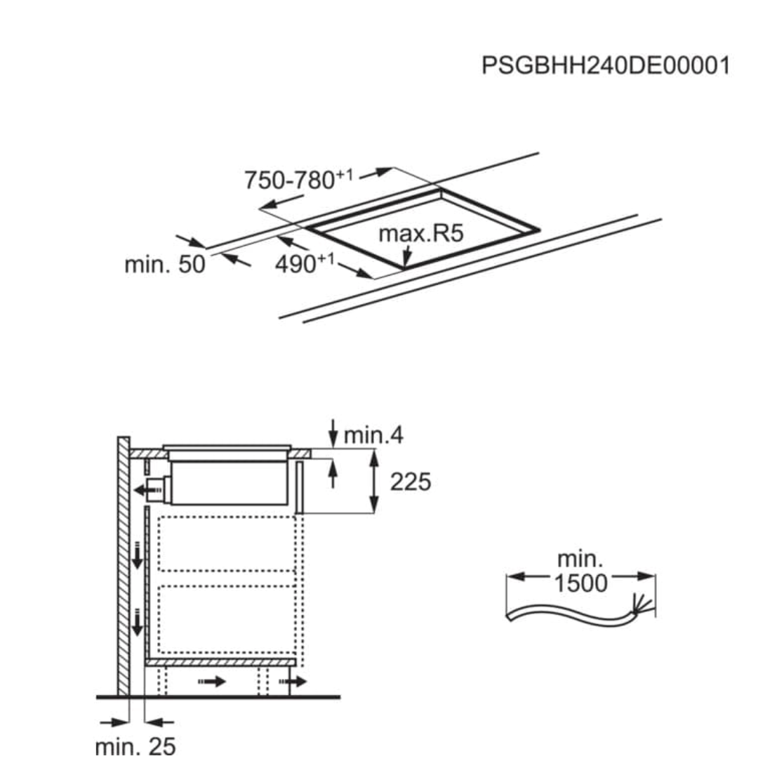  PE7000S80 7000 kookplaat met afzuiging - 80cm