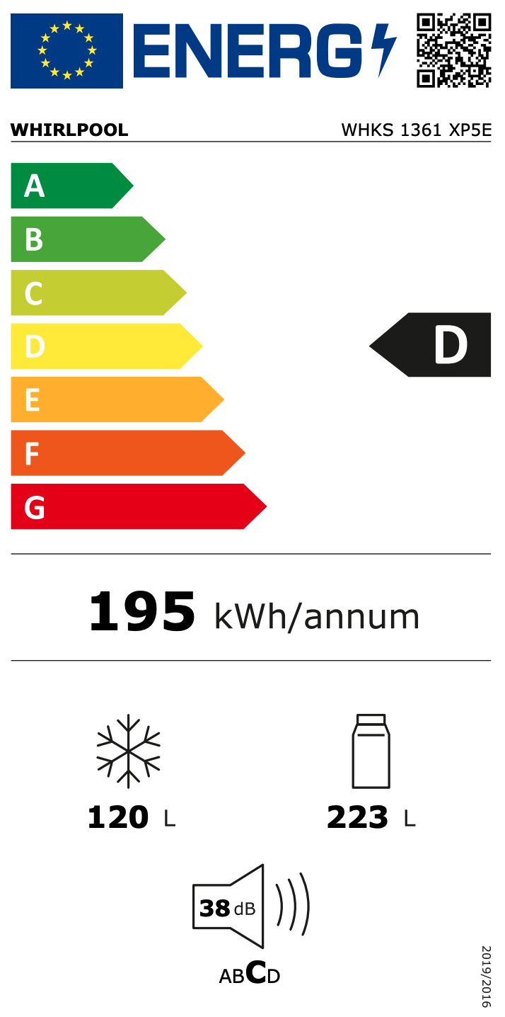 WHIRLPOOL WHKS1361XP5E vrijstaande koel-/vriescombinatie - 