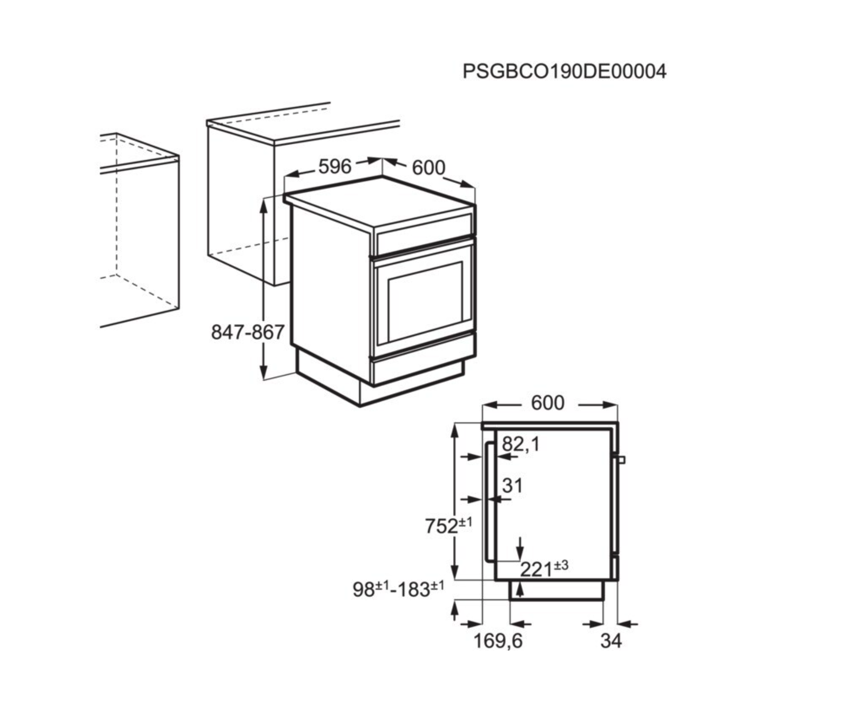 AEG CIB6642ABW 6000 fornuis met inductie kookplaat - 60cm