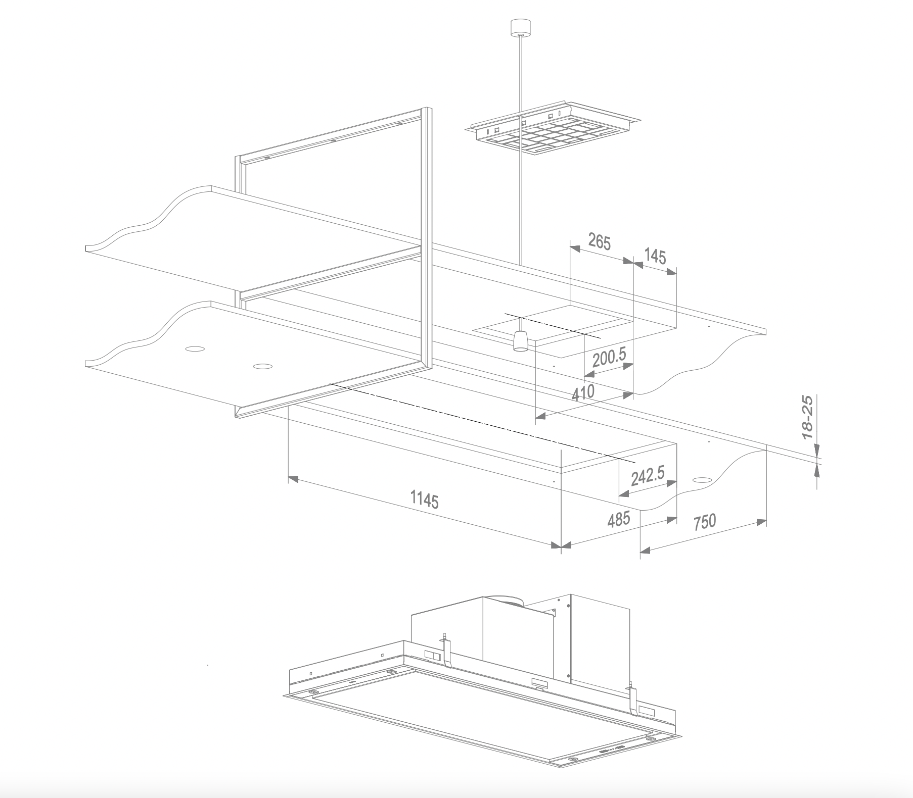 NOVY 15008 eilanddampkap - 120cm NOVY 15008 eilanddampkap - 120cm