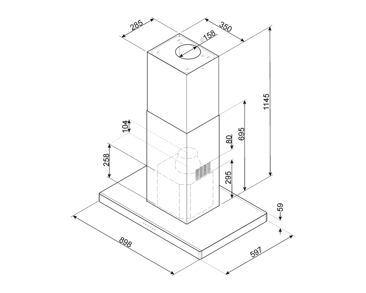 SMEG KI90XE eilanddampkap - 90cm SMEG KI90XE eilanddampkap - 90cm