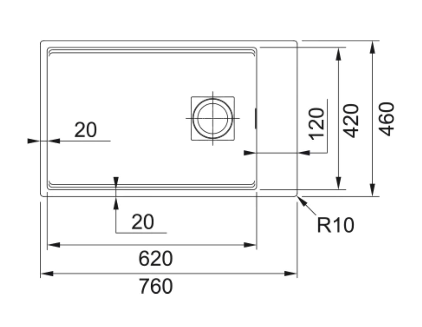 FRANKE KNG110620KR1 KUBUS 2.0 spoelbak FRANKE KNG110620KR1 KUBUS 2.0 spoelbak