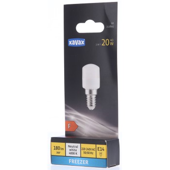 XAVAX 00112895 Led-koelkast/diepvrieslamp, 2W, E14, neutraal wit