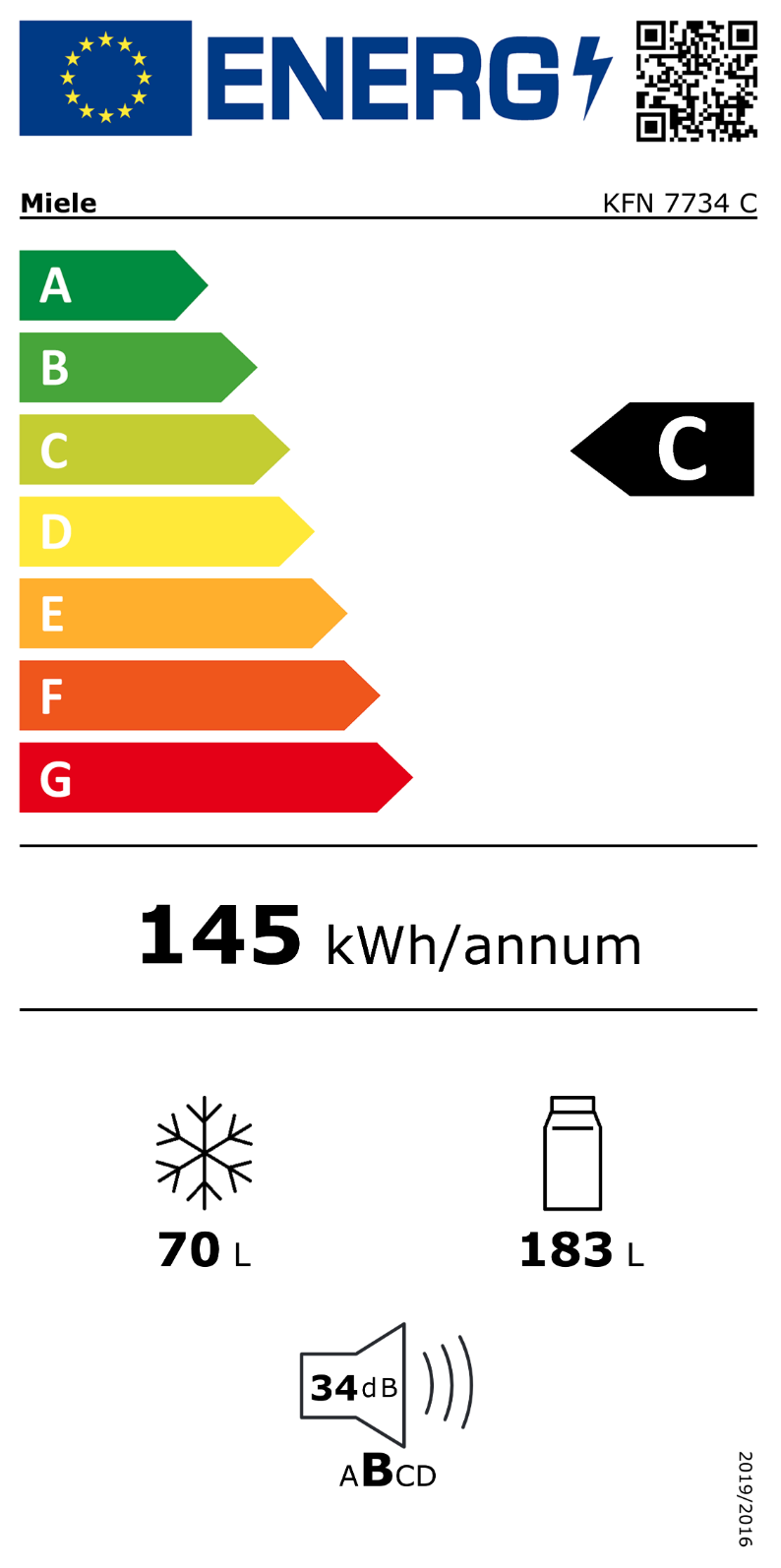 MIELE KFN7734C koel-/vriescombinatie - 178cm
