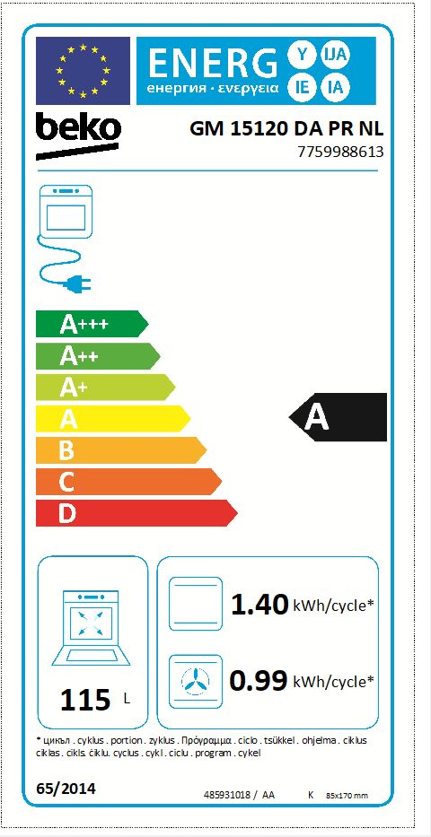 BEKO GM15120DAPR fornuis met gaskookplaat - 90cm