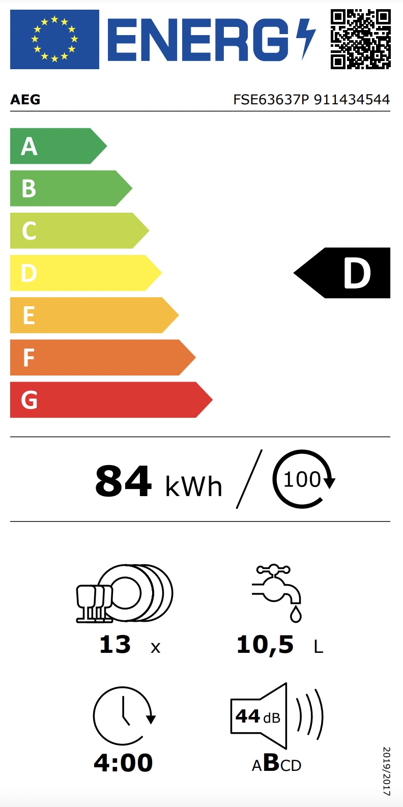 AEG FSE63637P 7000 vaatwasser volledig integreerbaar