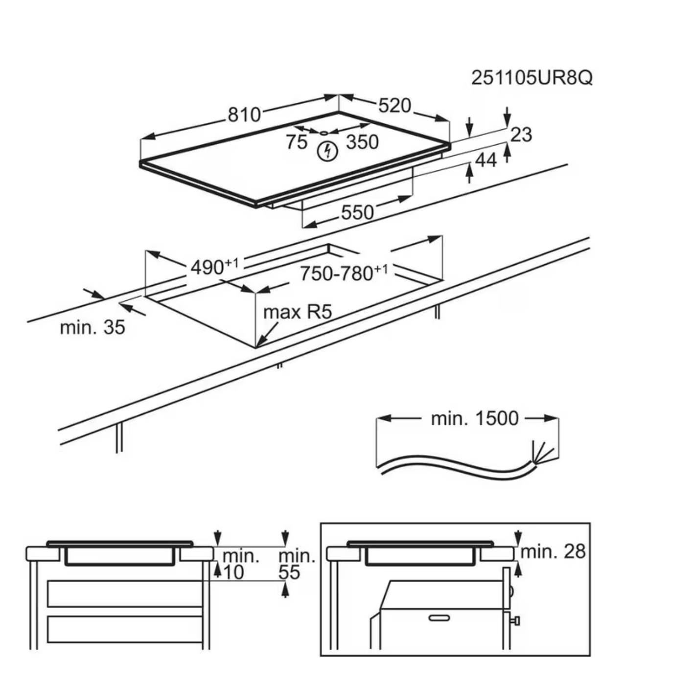 AEG TII84B0FFZ 6000 inductiekookplaat - 80cm