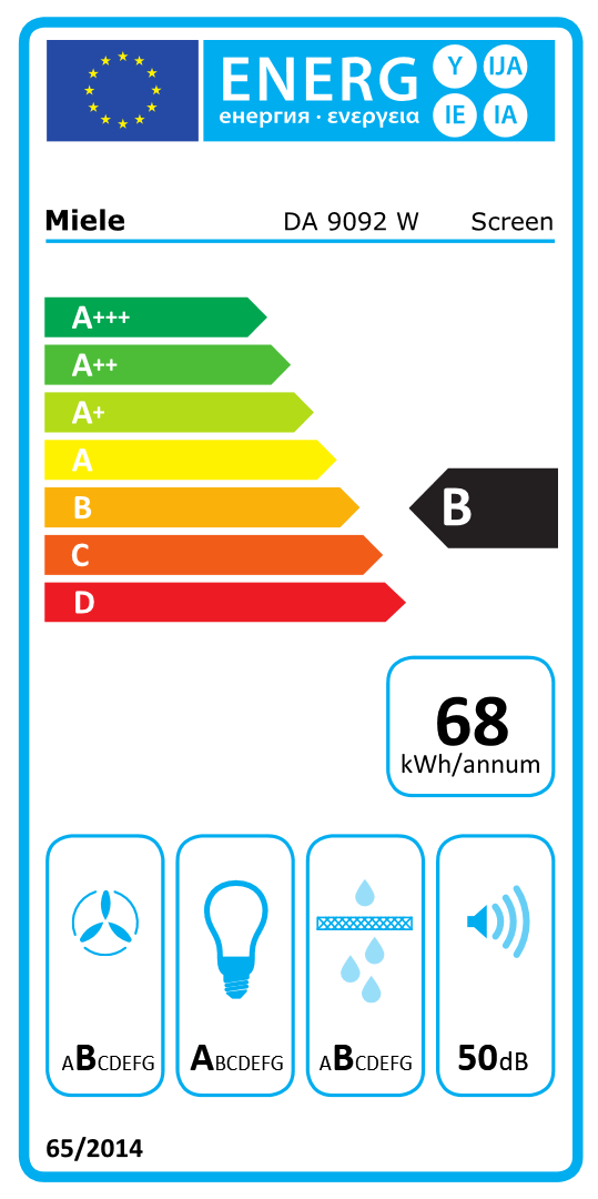 MIELE DA9092WOBSW wandschouwdampkap - 70cm