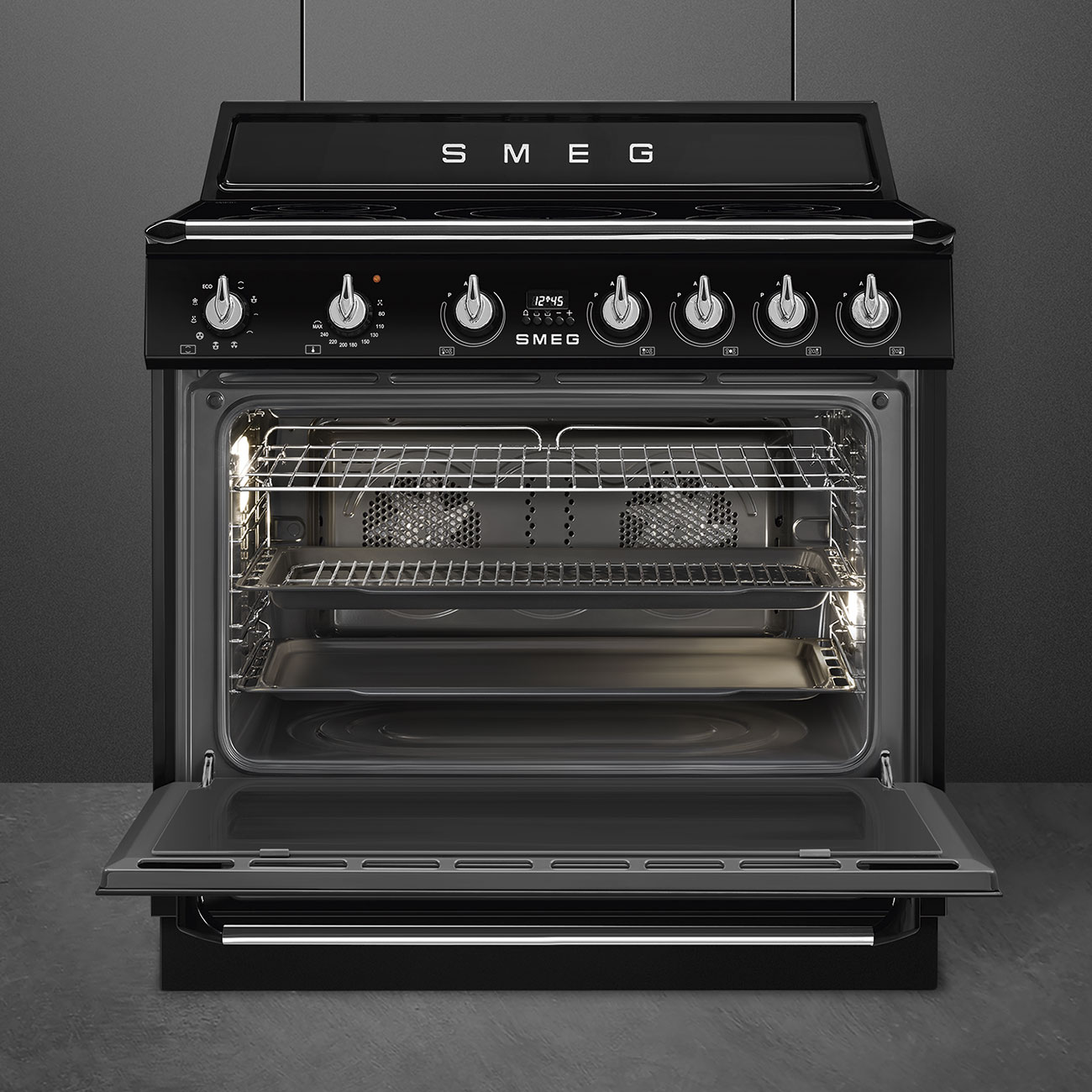 SMEG TR90IMBL fornuis met inductie kookplaat - 90cm
