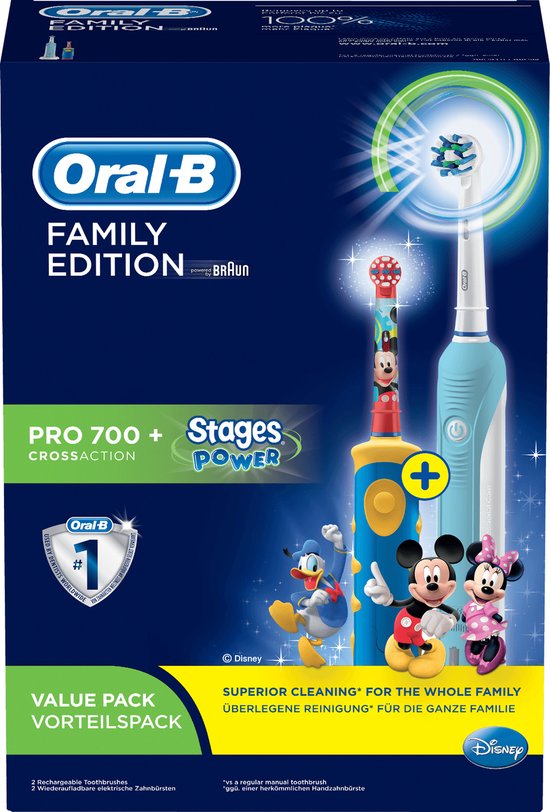 ORAL B PRO700KIDS Oral-B Pro 700 + Stages Power Elektrische Tandenborstels - Family pack
 ORAL B PRO700KIDS Oral-B Pro 700 + Stages Power Elektrische Tandenborstels - Family pack