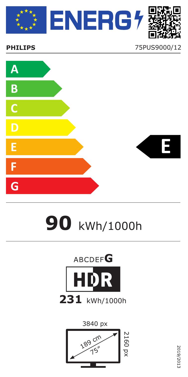 PHILIPS 75PUS9000/12 televisie 4K UHD - 75"