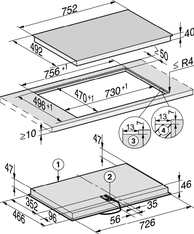 MIELE KM6523FL vitrokeramische kookplaat - 75cm MIELE KM6523FL vitrokeramische kookplaat - 75cm