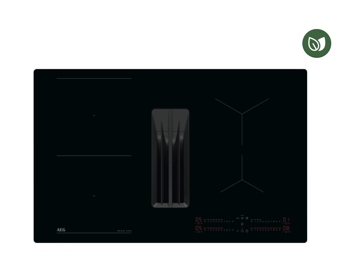 AEG TH84CB03CB 6000 kookplaat met afzuiging - 80cm AEG TH84CB03CB 6000 kookplaat met afzuiging - 80cm