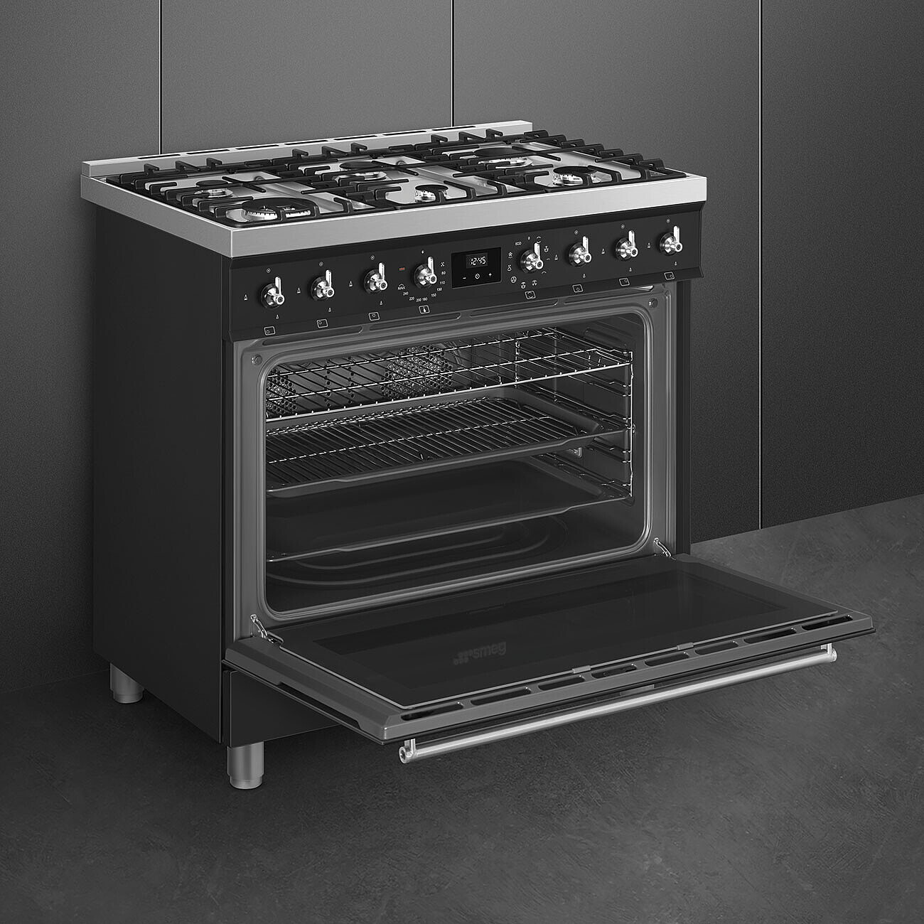SMEG C9GMMB2 fornuis met gaskookplaat - 90cm