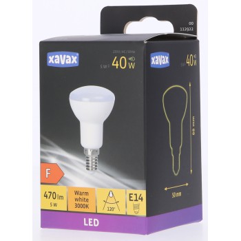 XAVAX 00112922 Xavax Ledlamp, E14, 470lm vervangt 40W, reflectorlamp R50, warm wit