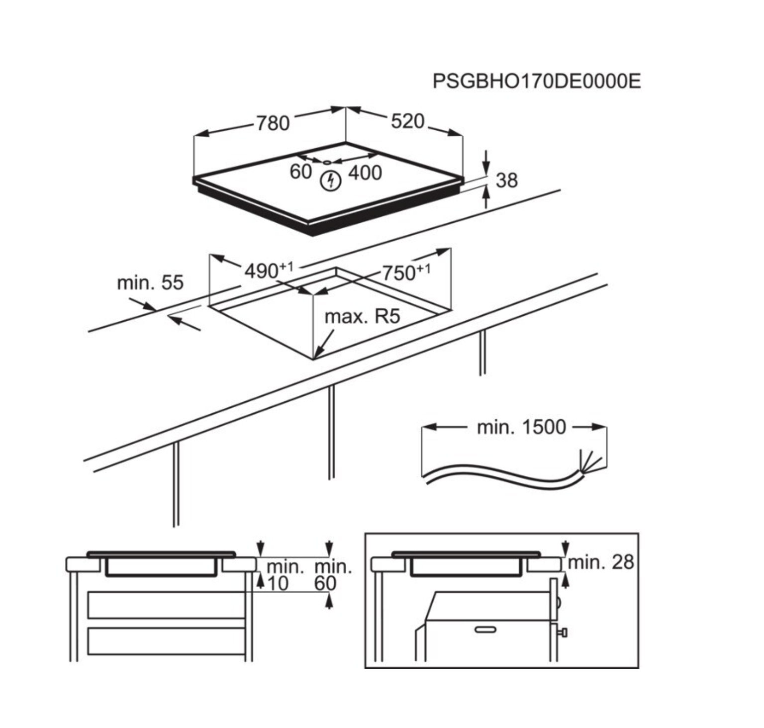 AEG HK857870FB 3000 vitrokeramische kookplaat - 80cm