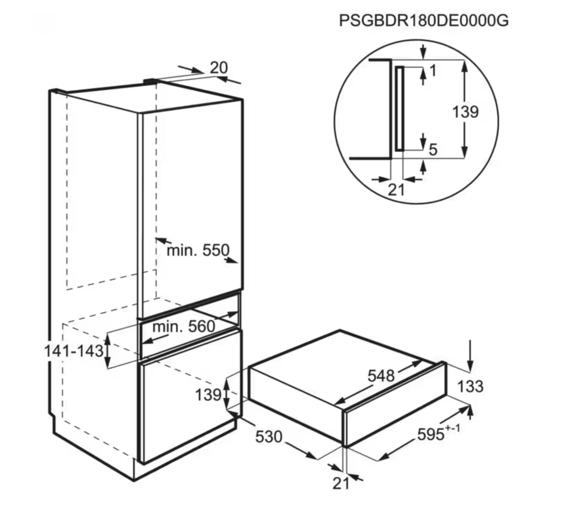 ELECTROLUX KBS4Z 900 opberglade - 14cm ELECTROLUX KBS4Z 900 opberglade - 14cm