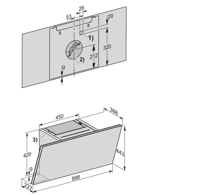 MIELE DAH2960OBSW headfree dampkap - 90cm MIELE DAH2960OBSW headfree dampkap - 90cm