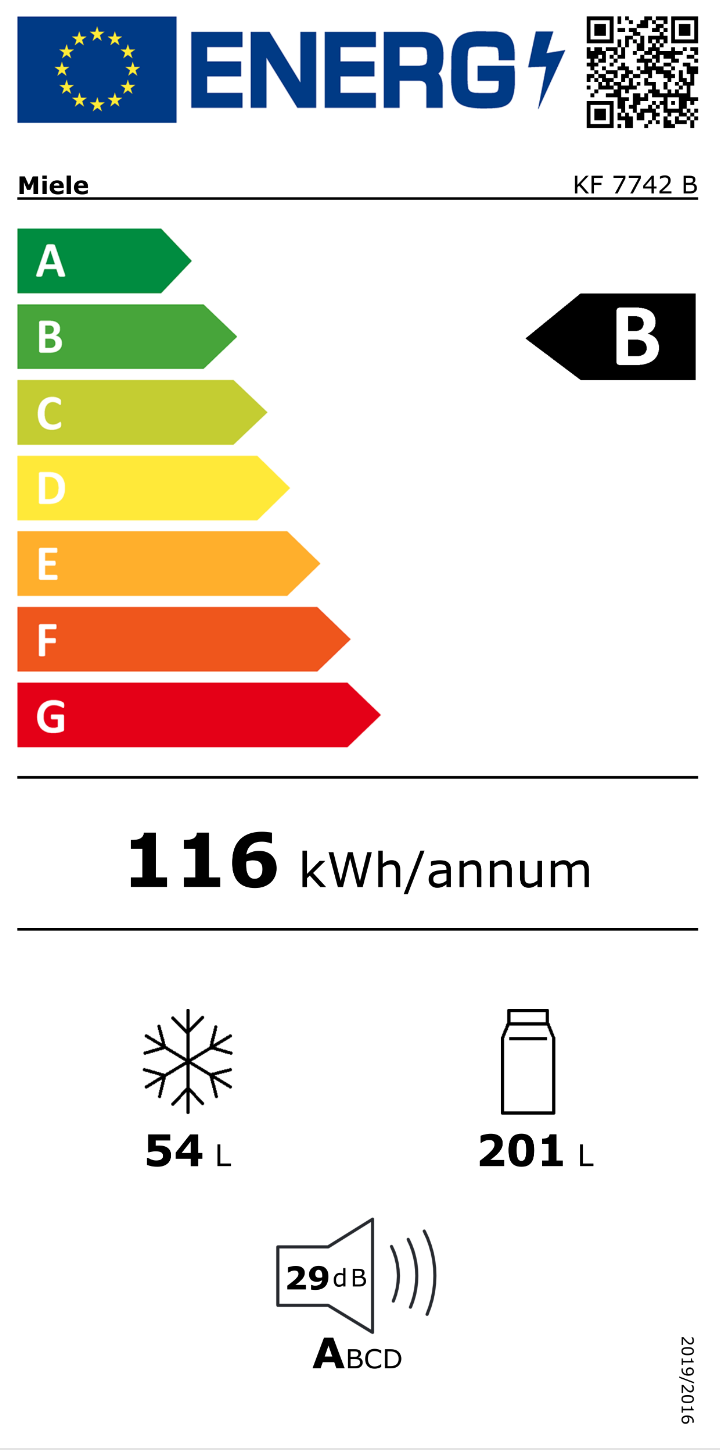 MIELE KF7742B koel-/vriescombinatie - 178cm
