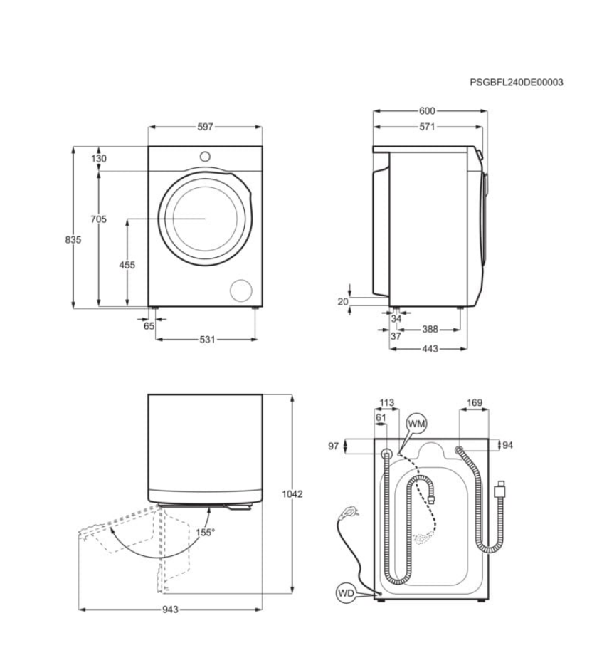 ELECTROLUX EWI72856G 700 was- droogcombinatie ELECTROLUX EWI72856G 700 was- droogcombinatie