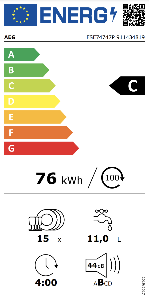 AEG FSE74747P 7000 vaatwasser volledig integreerbaar AEG FSE74747P 7000 vaatwasser volledig integreerbaar