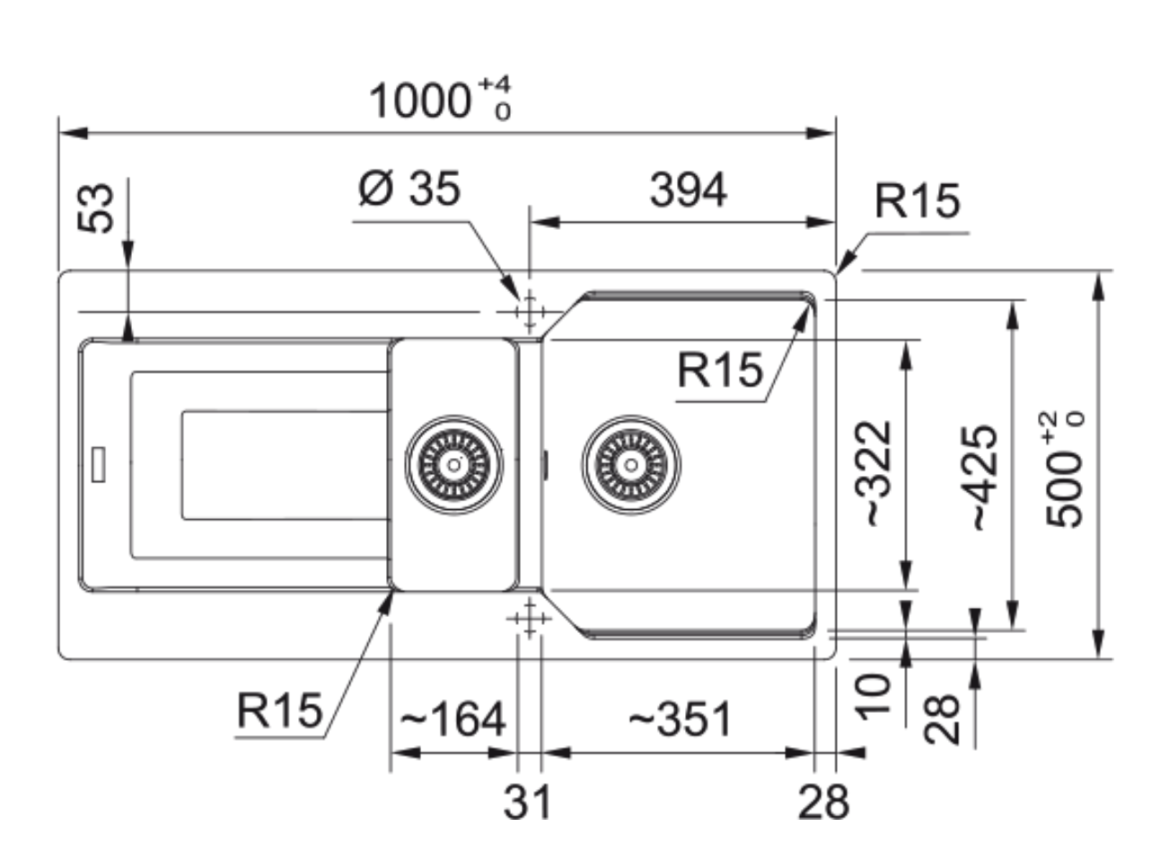 FRANKE UBG651LG1 URBAN spoelbak