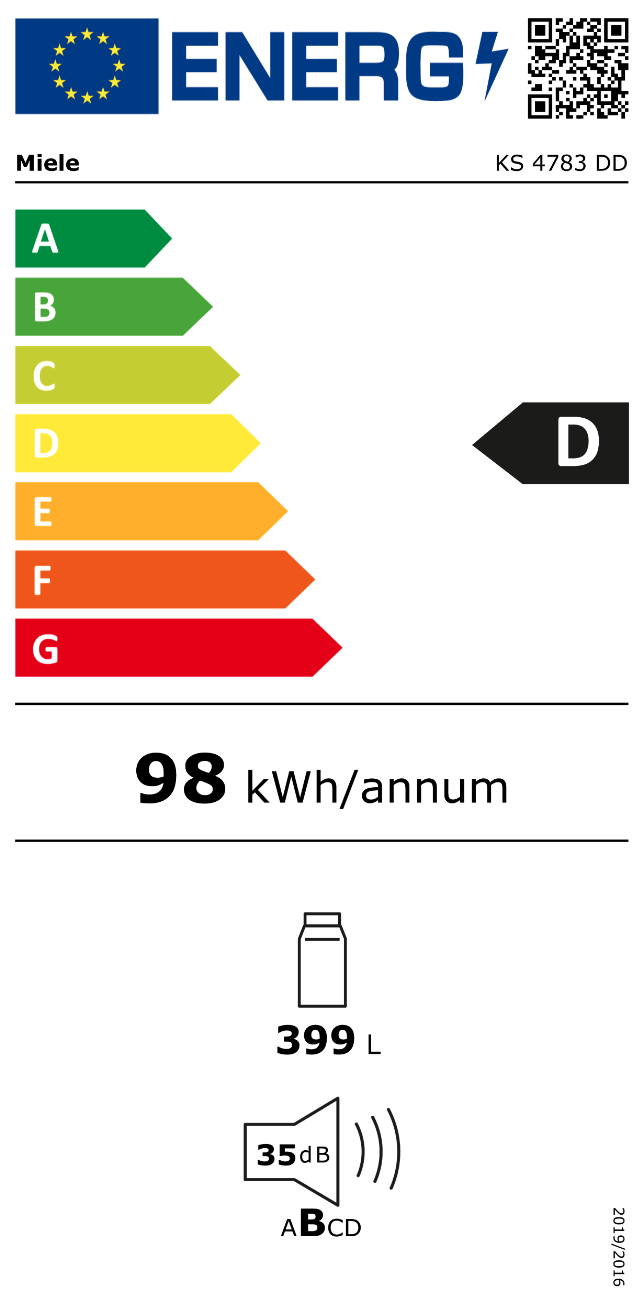 MIELE KS4783DDWS vrijstaande koelkast zonder vriesvak - 185cm