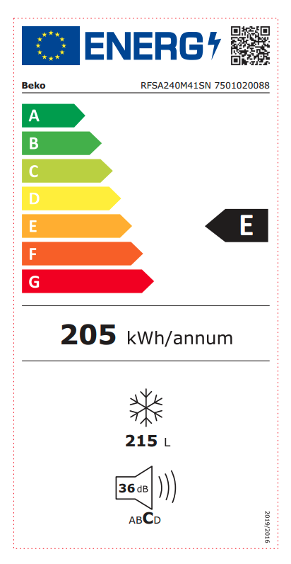 BEKO RFSA240M41SN vrijstaande vriezer - 151cm BEKO RFSA240M41SN vrijstaande vriezer - 151cm