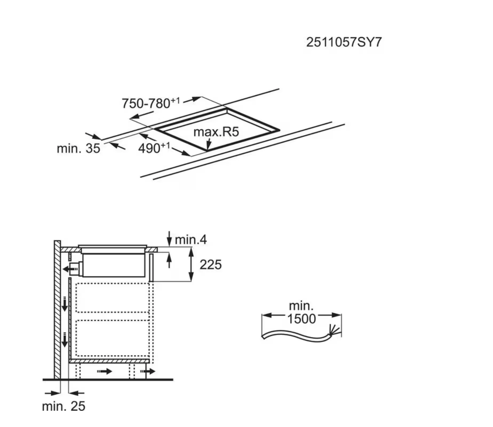 AEG NCT84B00CT kookplaat met afzuiging - 80cm