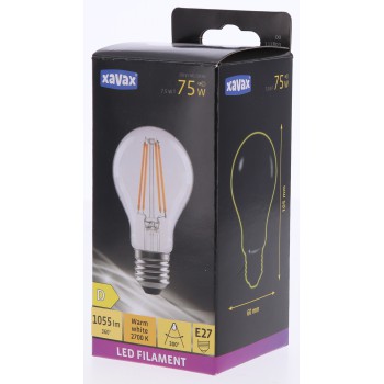 XAVAX 00112803 Xavax Led-gloeidraad, E27, 1055lm vervangt 75W, gloeilamp, warm wit, helder