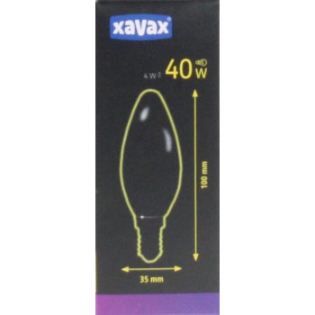 XAVAX 0012905 Led-gloeidraad, E14, 470lm verv. 40W, kaarslamp, warm wit, helder, 2 stuks