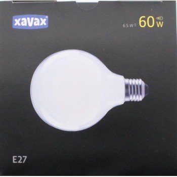XAVAX 00112879 Led-gloeidraad, E27, 806lm vervangt 60W, globelamp G95, mat, warm wit