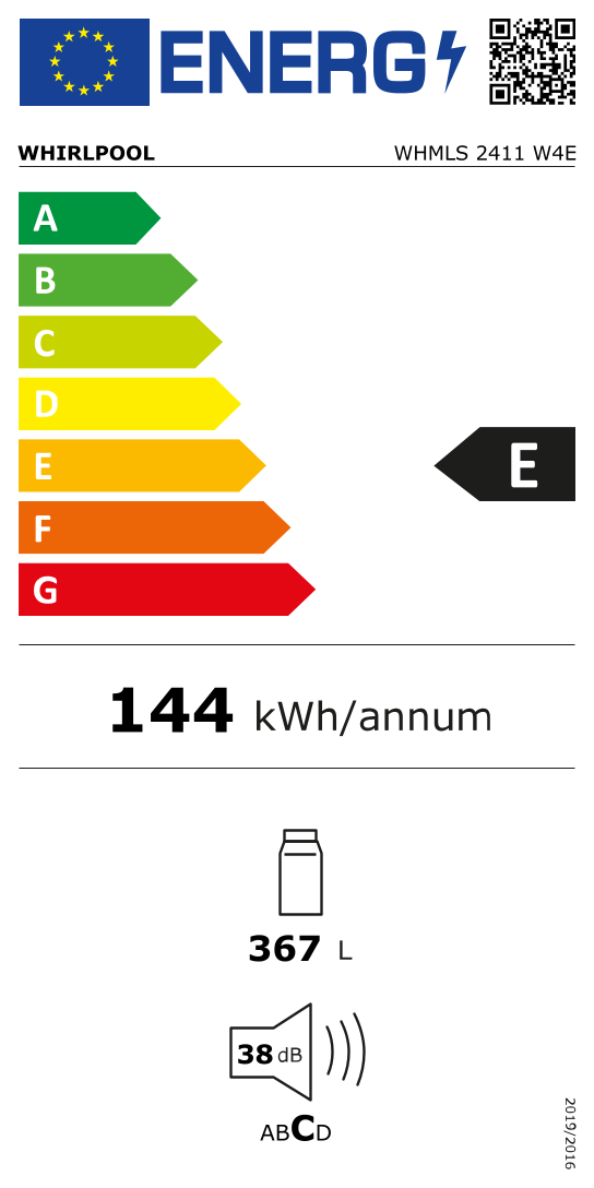 WHIRLPOOL WHMLS2411W4E vrijstaande koelkast zonder vriesvak - 171cm