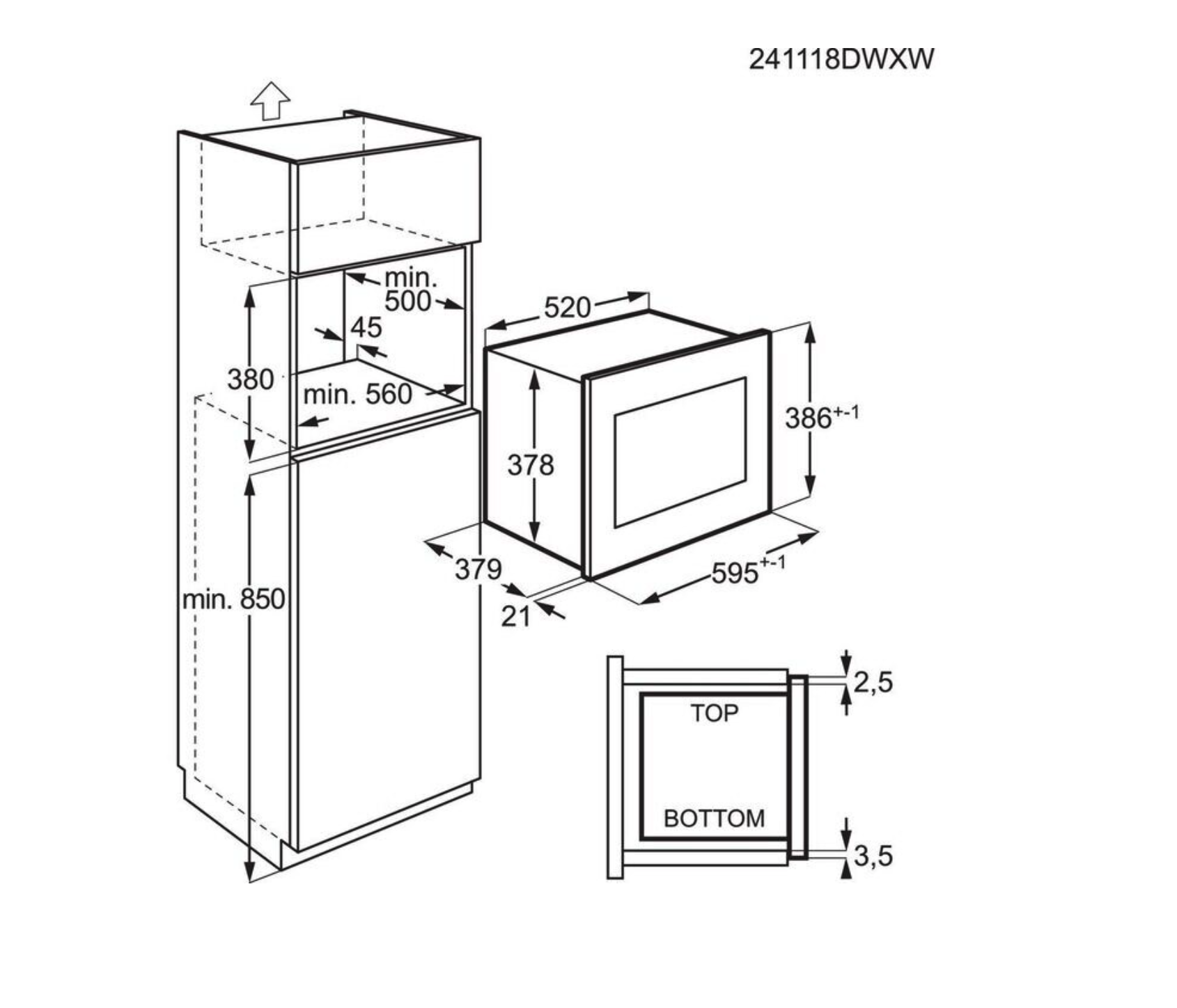 AEG NMS5G251EB 5000 microgolfoven met grill - 38cm AEG NMS5G251EB 5000 microgolfoven met grill - 38cm