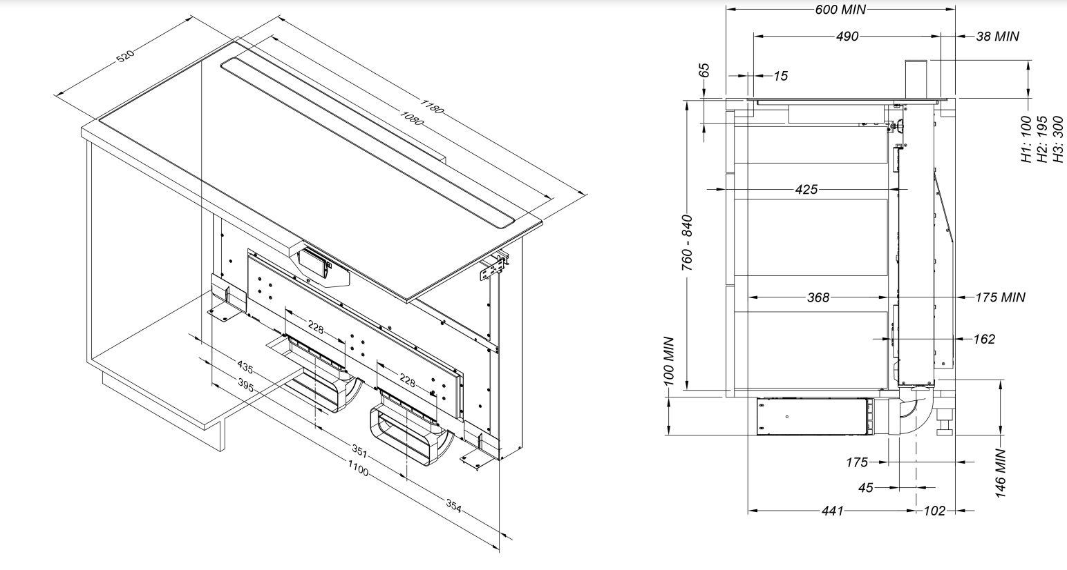 NOVY 42120 kookplaat met afzuiging - 120cm NOVY 42120 kookplaat met afzuiging - 120cm