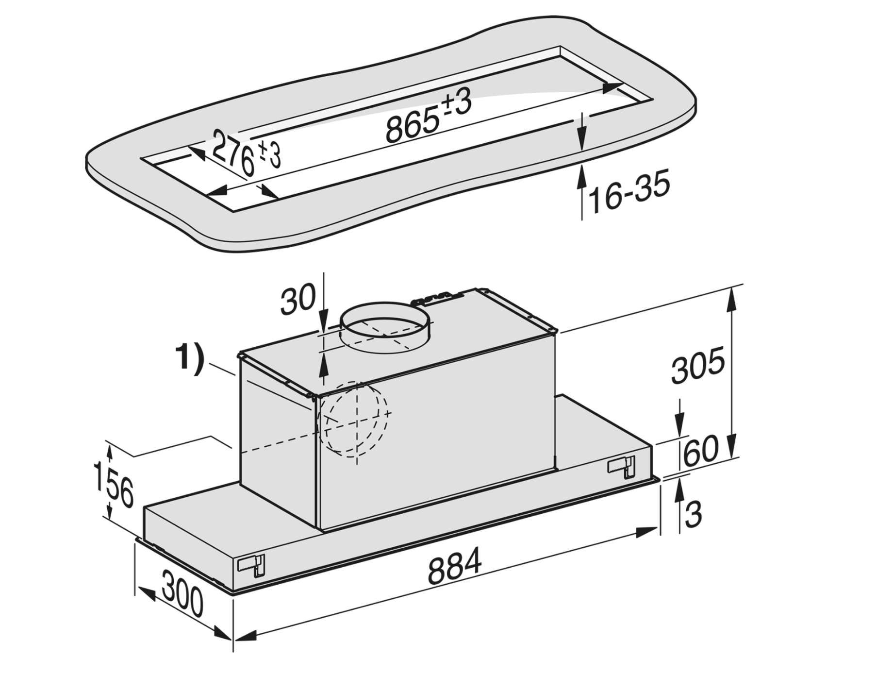 MIELE DA2390 inbouwgroep - 88cm