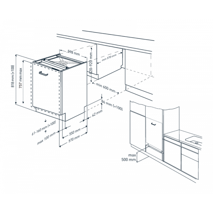 BEKO BDIT38531DC vaatwasser volledig integreerbaar BEKO BDIT38531DC vaatwasser volledig integreerbaar