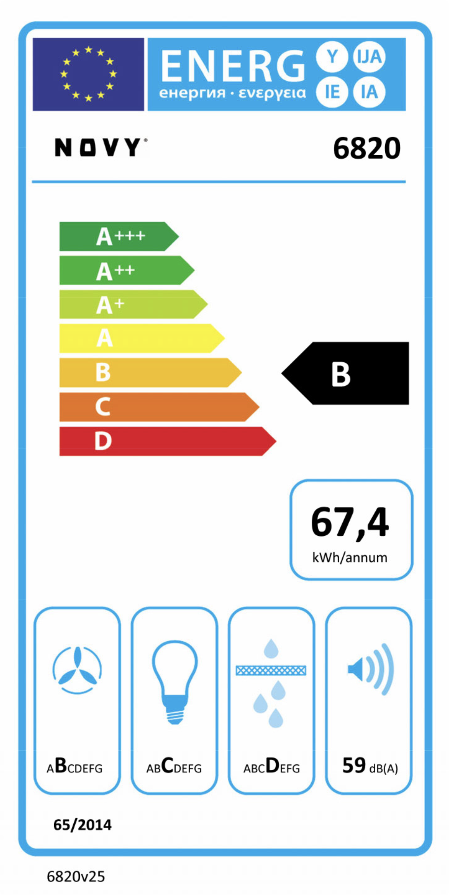 NOVY 6820 Pureline Compact plafonddampkap - 120cm NOVY 6820 Pureline Compact plafonddampkap - 120cm