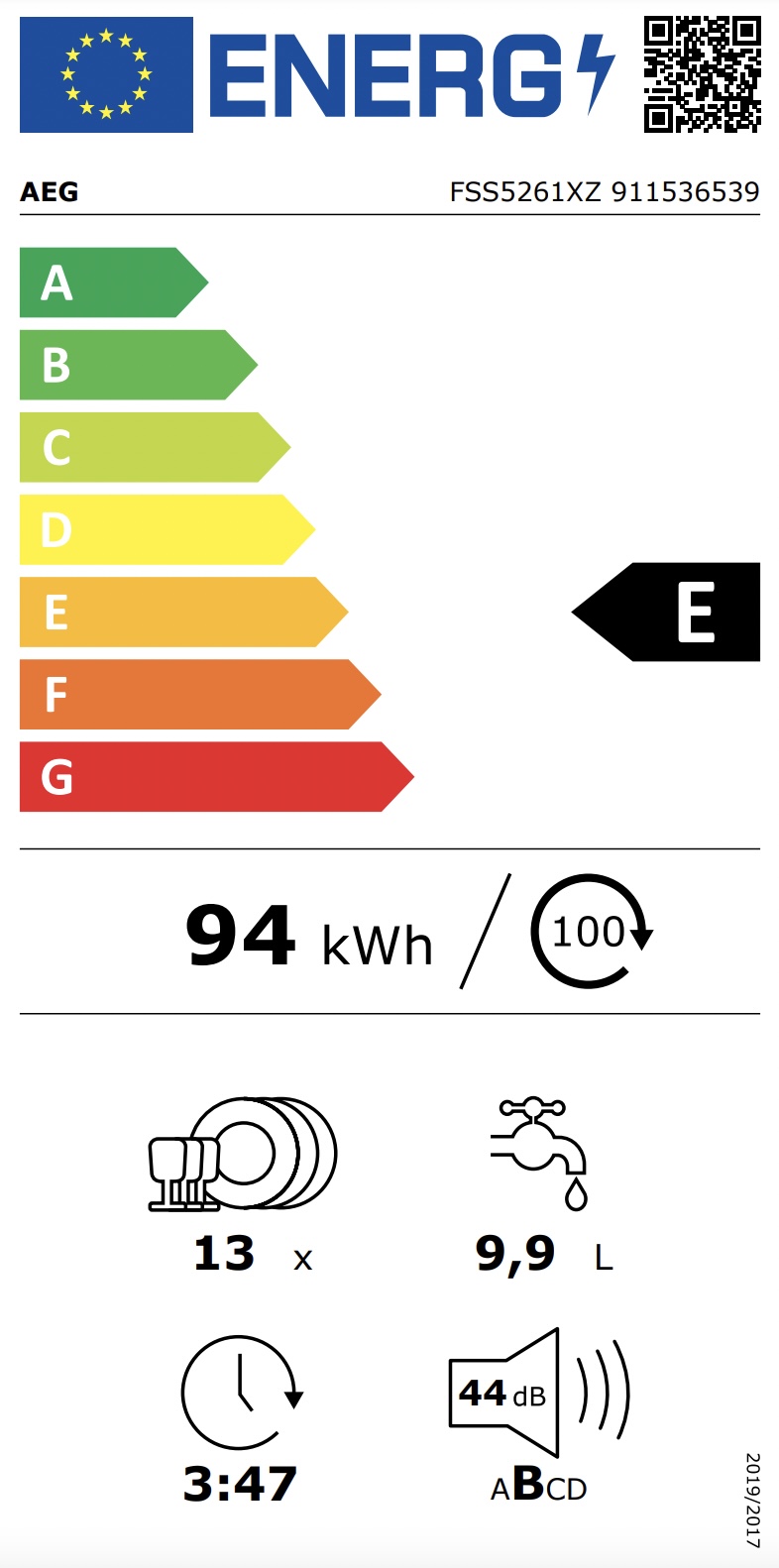 AEG FSS5261XZ 6000 vaatwasser volledig integreerbaar